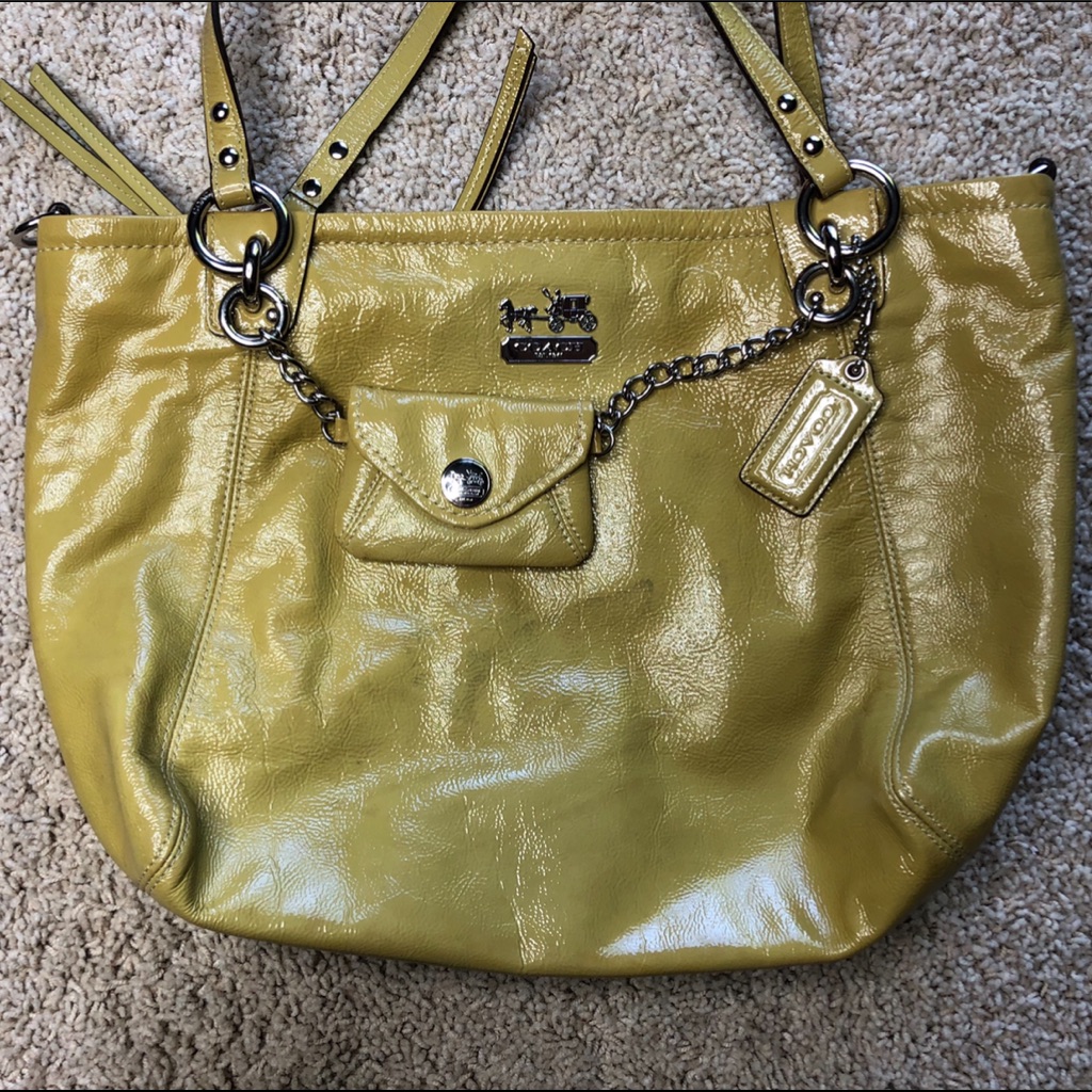 Green Coach Hobo Purse Bag Silver Hardware Used